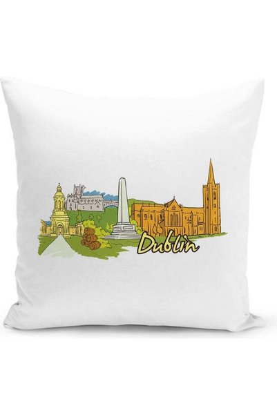 Generic Dublin Themed Decorative Throw Pillow Multicolour