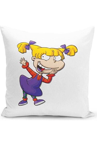 Generic Angelica Pickles Rugrats Cartoon Themed Throw Pillow White/Red/Yellow...