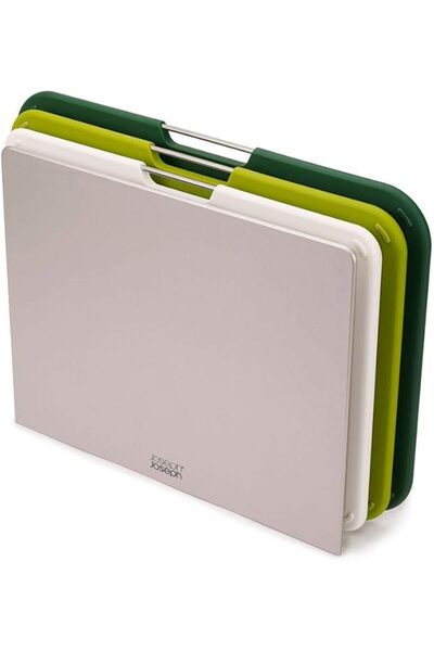 Joseph Joseph Plastic Cutting Board Set with Storage Stand 3 Different Sized ...