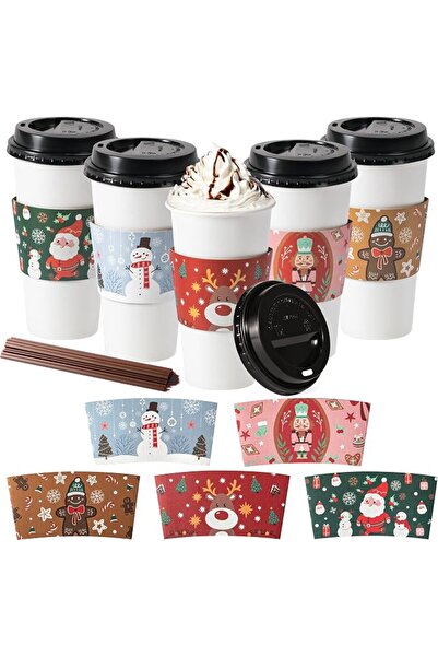 Fit Meal Prep [50 Pack] 12 oz Hot Beverage Disposable White Paper Coffee Cup ...