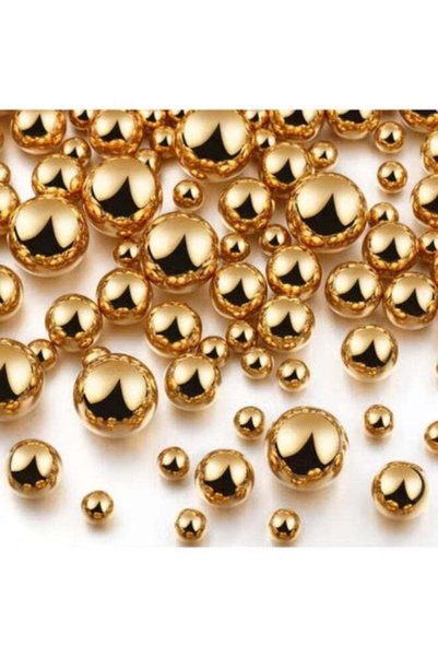 Generic Gold Decorative Pearl Beads, 300 Pieces, Assorted Sizes for Vase Fill...