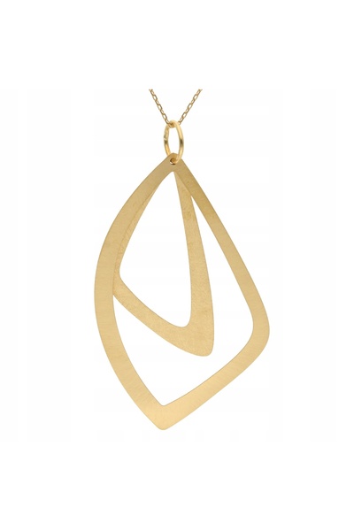 NO BRAND Colier geometric argintiu placat cu aur