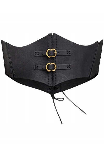 NO BRAND CORSET DE PIELE PENTRU TALIE - NEGRU S-M LARP