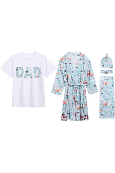 GENERAL Mommy and Me Robe and Swaddle Set Animal Maternity and Baby Matching ...