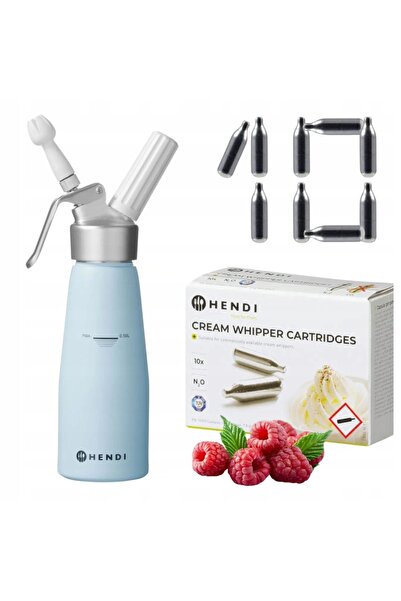 NO BRAND Încărcător de frișcă albastru pastel 0.5l + 10 cartușe N2O Hendi 975862