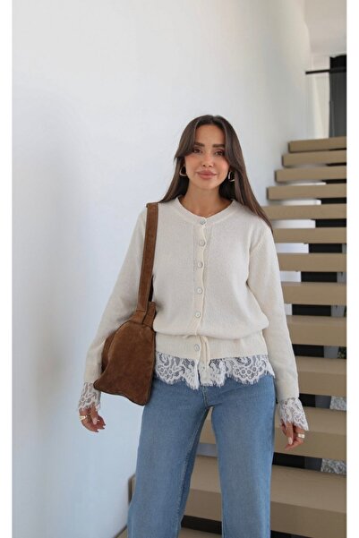 fujya Lace Detailed Hm Cardigan