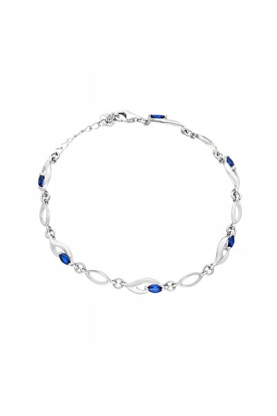 NO BRAND Brățară cu zirconiu safir argintiu
