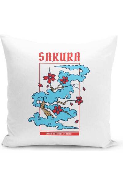 Generic Sakura Themed Decorative Throw Pillow Multicolour