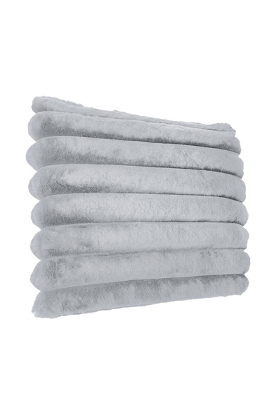 OEM Pernă Decorativa din Imitatie de Blana Gri cu Model Reliefat pentru Canăp...