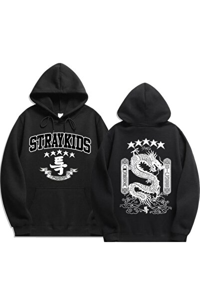 Vordevia Φούτερ με κουκούλα Stray Kids με στάμπα, Premium, Oversize, από βαμβ...