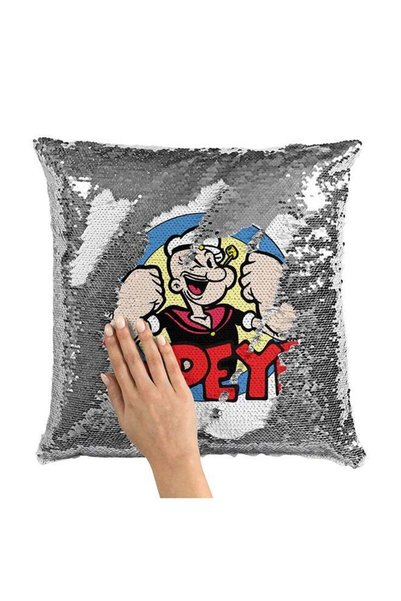 Generic Popeye Sequin Throw Pillow With Stuffing Multicolour 16x16inch
