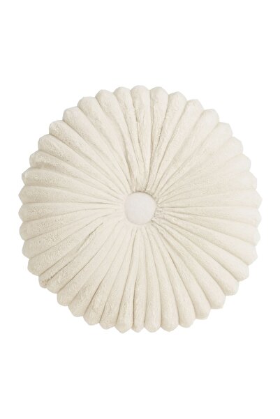 OEM Pernă Decorativa Velvet Ecru cu Nasture pentru Canăpea Ø35cm – reîmprospă...