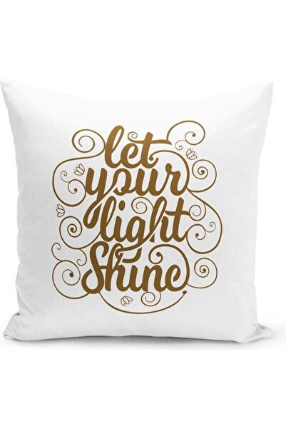 Generic Let Your Light Shine Quote Themed Decorative Throw Pillow White/Grey ...