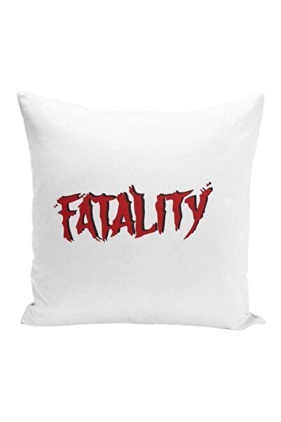 Generic Fatality Print Stuffed Throw Pillow White 16 x 7 x 16inch