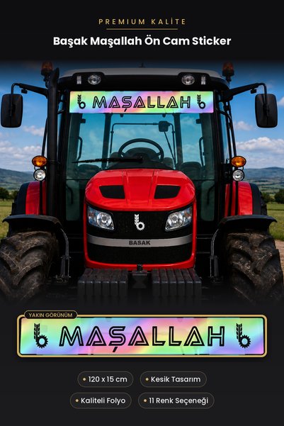 Cool Effect Başak Logolu Maşallah Traktör Ön Cam Sticker 120x15 cm