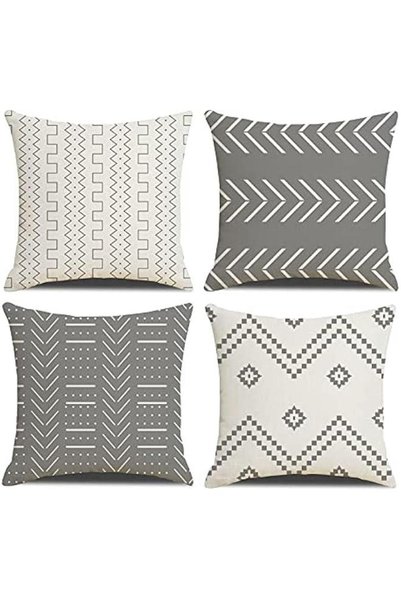 Generic Pillow Covers 18 x 18 inch Pack of 4 Throw Pillow Covers Linen Cotton...