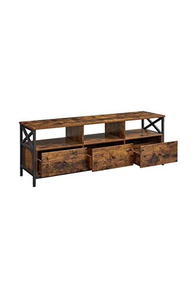 VASAGLE Comodă TV, Model Baker, 40x147x50 cm, Maro rustic/Negru