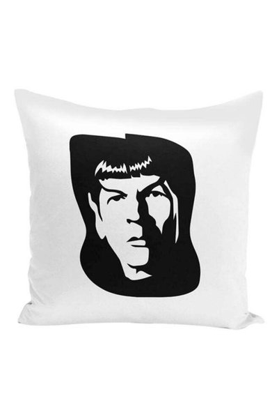 Generic Spock Face Star Trek Stuffed Pillow Multicolour 16x16inch
