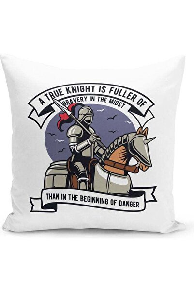 Generic True Knight Themed Decorative Throw Pillow White/Purple/Black 40x40cm