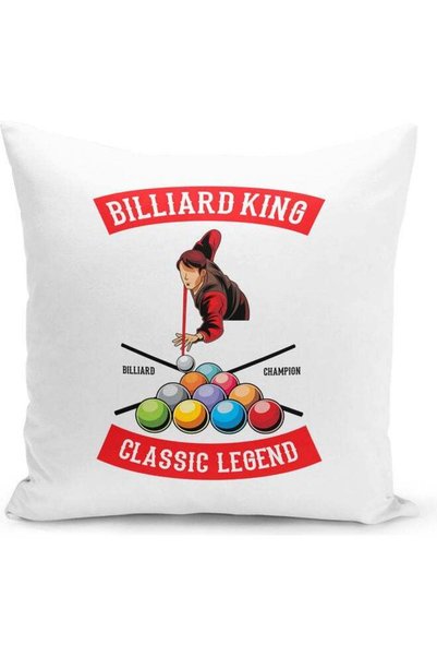 Generic Pool Player Gift Themed Decorative Throw Pillow Multicolour