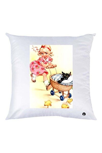 Generic Cartoon Printed Throw Pillow White/Red/Yellow 30x30cm