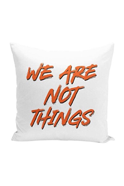 Generic Madmax Quote Decorative Throw Pillow White/Orange 16 x 16inch