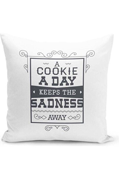 Generic Cookie A Day Design Decorative Pillow White/Grey