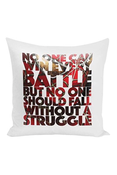 Generic Spider Man Quoted Decorative Pillow White/Red/Black 16x16inch