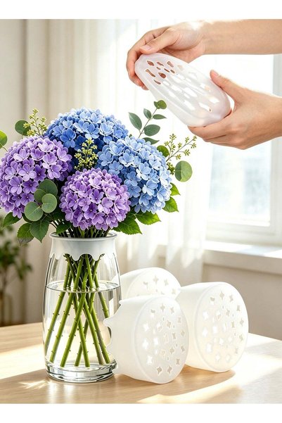 Generic 3-Pack Reusable Silicone Flower Arranging Grid, Stretchable Floral St...