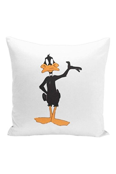 Generic Daffy Duck Character Printed Decorative Pillow White/Black/Beige 16x1...