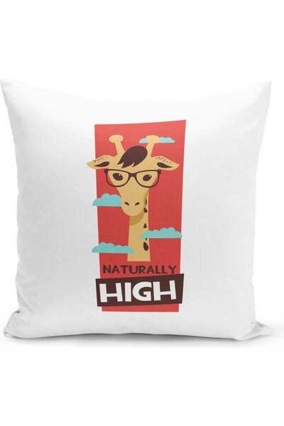 Generic Giraffe Design Throw Pillow Multicolour