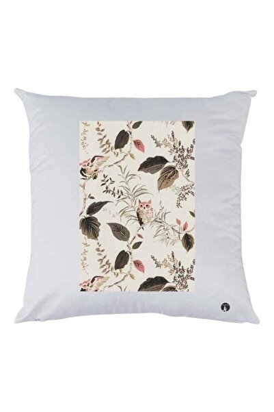 Generic Owl Printed Decorative Throw Pillow White/Grey/Pink 30x30cm