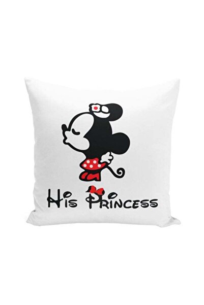 Generic Minnie Mouse Printed Decorative Pillow Black/Red/White 16x16inch