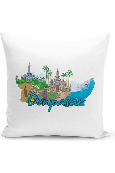 Generic Denpasar Themed Decorative Throw Pillow Multicolour