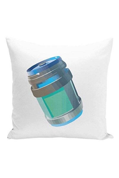 Generic Fortnite Chug Potion Printed Cushion White/Green/Grey 16x16inch