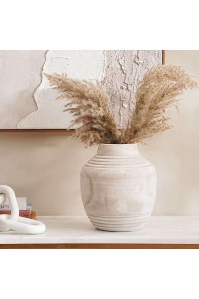 Generic Alida Wooden Decor Vase 24x25cm - White - 112AIC9902882