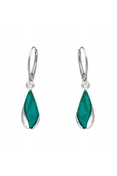 NO BRAND Cercei cu chryzocolla din argint