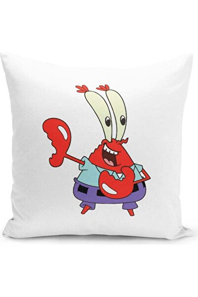 Generic Funny Mr. Krab From Spongebob Themed Throw Pillow White/Red/Purple 16...