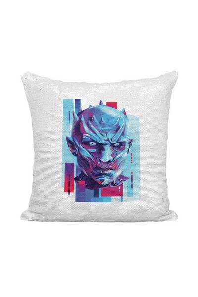 Generic Game Of Thrones Character White Walker King Printed Sequined Throw Pi...