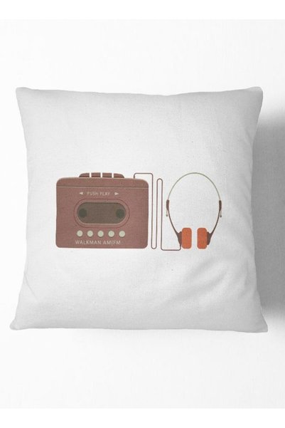 Generic Retro Walkman Throw Pillow Multicolour 16 x 16inch