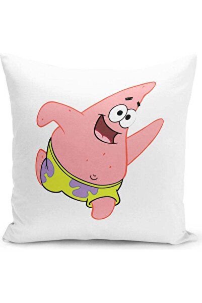 Generic Funny Patrick Star Spongebob Themed Throw Pillow White/Green/Pink 16x...