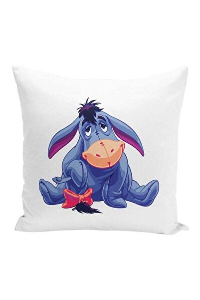 Generic Pooh Donkey Printed Throw Pillow White/Blue/Orange 16x7x16inch