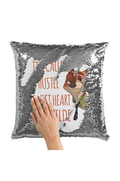 Generic Nick Wilde Quote Zootopia Sequin Throw Pillow With Stuffing Multicolo...