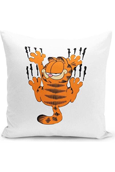 Generic Funny Cat Owner Themed Throw Pillow White/Pink/Orange 16x16inch