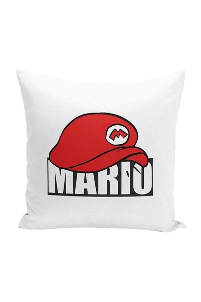 Generic Mario Cap Throw Pillow With Stuffing Multicolour 16x16inch