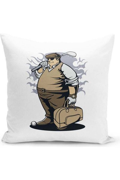 Generic Golfer Player Decorative Pillow Multicolour