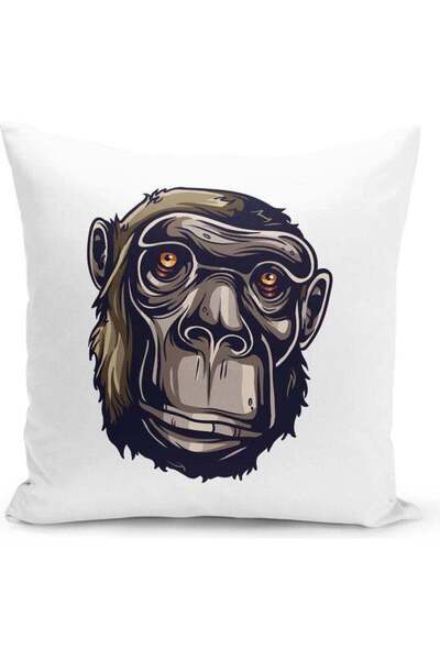 Generic Sad Ape Design Decorative Pillow Multicolour
