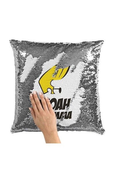 Generic Woah Momma Johny Bravo Sequin Throw Pillow With Stuffing Multicolour ...