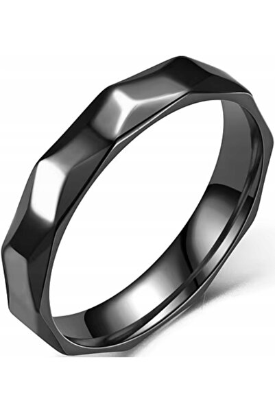 NO BRAND Inel negru minimalist, cu design modern, elegant