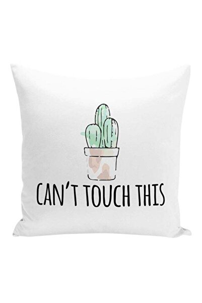 Generic Cactus Plant Can't Touch This Decorative Pillow White/Black/Green 16x...